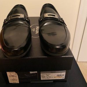 Prada black leather shoes